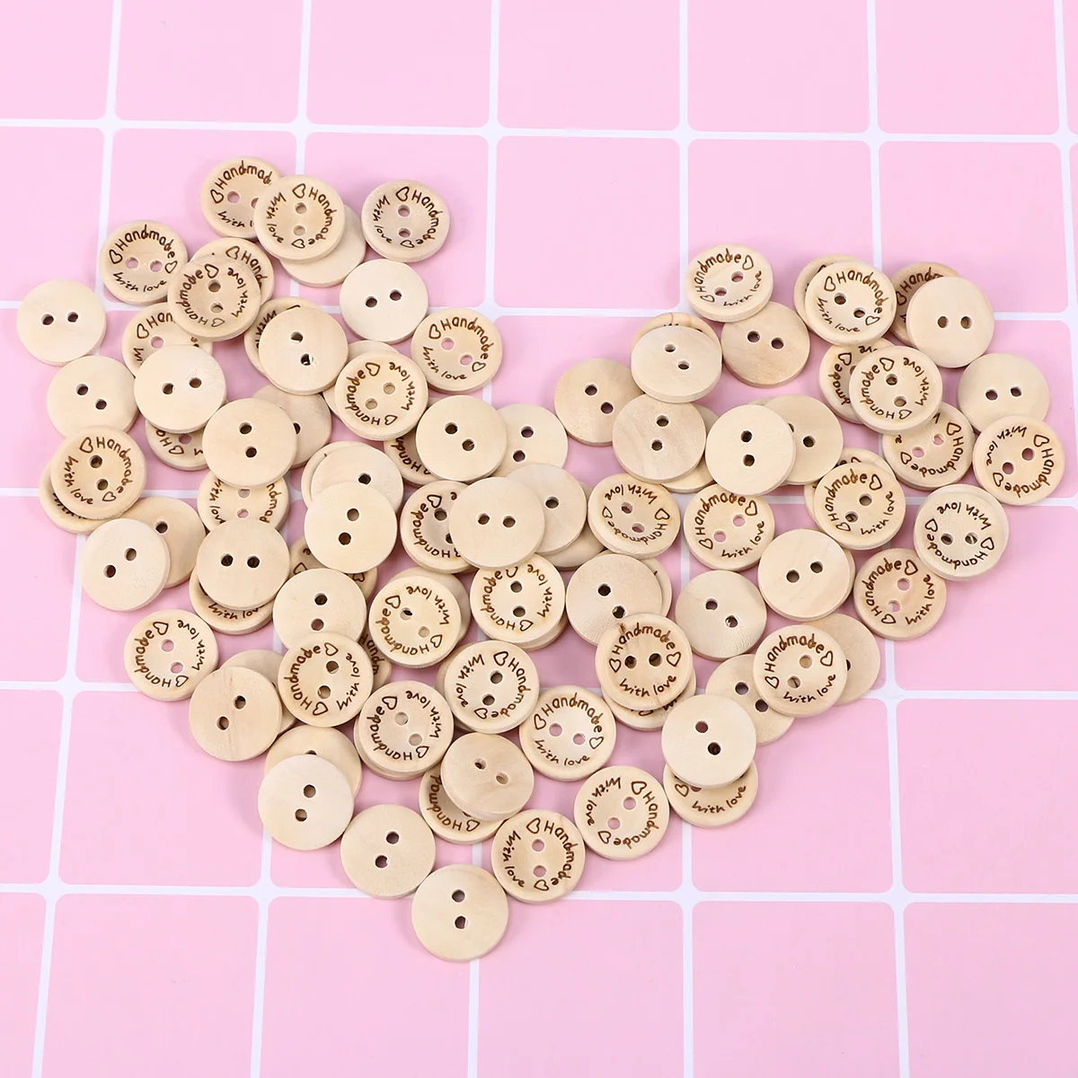 

100 Pcs Heart Pin Bowl Shape Buttons Botones Para Button Embellishment Vintage Decor Wooden Buttons Clothing