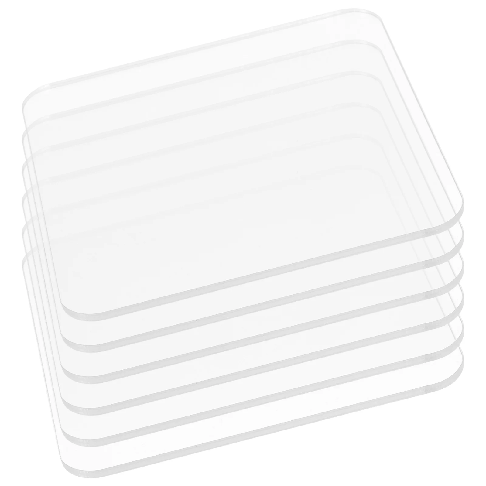 

6 Pcs Display Rack Acrylic Mini Base Square DIY Dolls Miniature Bases Action Figure Stand For