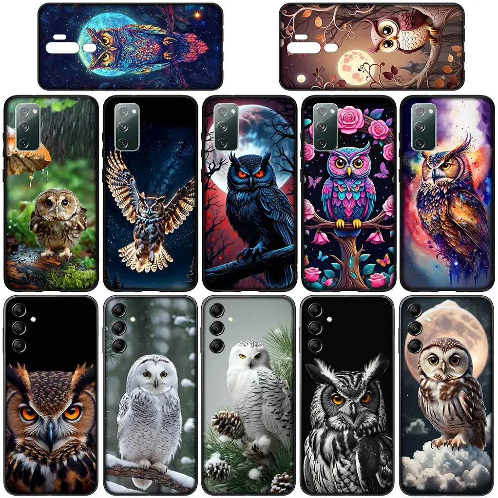 Cartoon Owl Anime Flexible Phone Cover Case for Samsung Galaxy S22 S21 S20 Fe Ultra S8 Plus + S7 Edge M15 Soft Coque