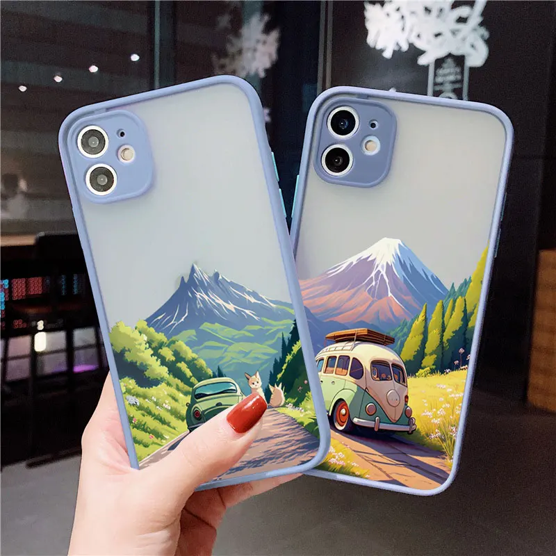 

Phone Case for iPhone 11 12 13 14 Pro Max Mini 7 8 Plus SE 2020 X XR XS Cover Travel Mountain Scenery Shockproof Shells Fundas