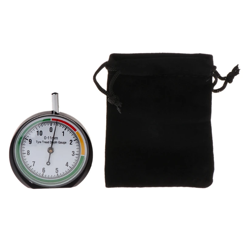 Car Tyre Tread Depth Gauge Tire Pointer Monitor Measure Device Tool with Pouch Bag Range 0-11mm/ 0-0.43-inch