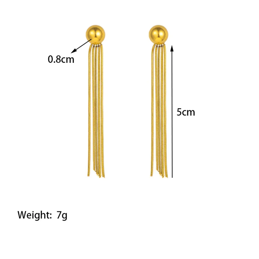 Серьги-цепочки золотого цвета с длинной кисточкой