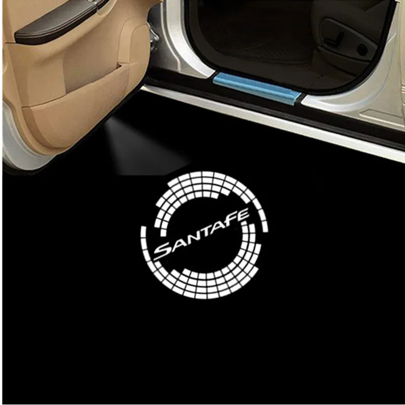 

2 шт., автомобильные лампы-проекторы для дверей Hyundai SANTAFE 2013- 2014 2015 2016 2017