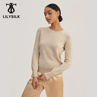 lilysilk cashmere sweater knitted crop wool basic style round collar adopts grade a skin friendly women winter new free shipping