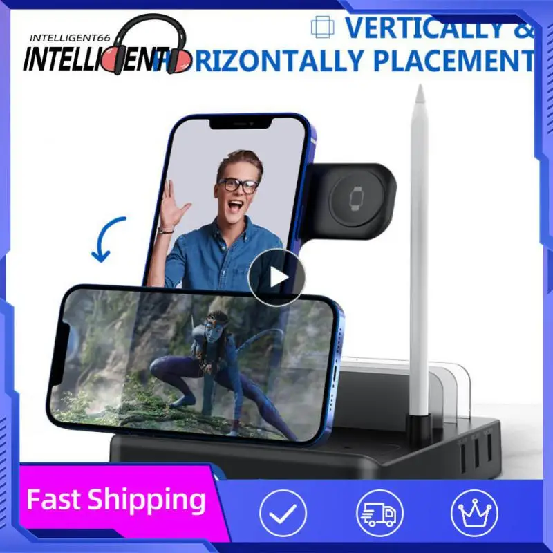 

Qi 7-in-1 Chargers Induction Pad Universal Charging Dock Airpods Watch Headset Magnetic Phone Holder Charge Stand Quick