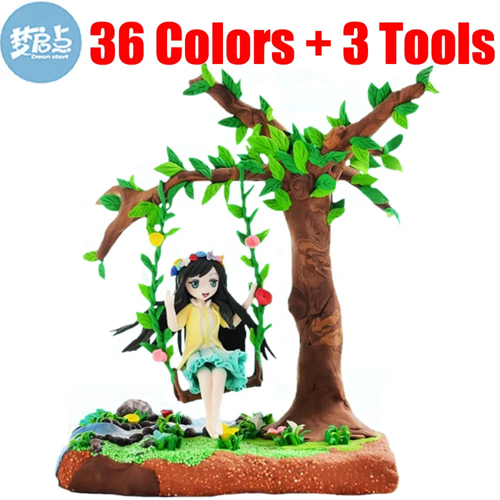 

Мягкая глина, для образовательных детских поделок, цветная, безопасная, 36 цветов