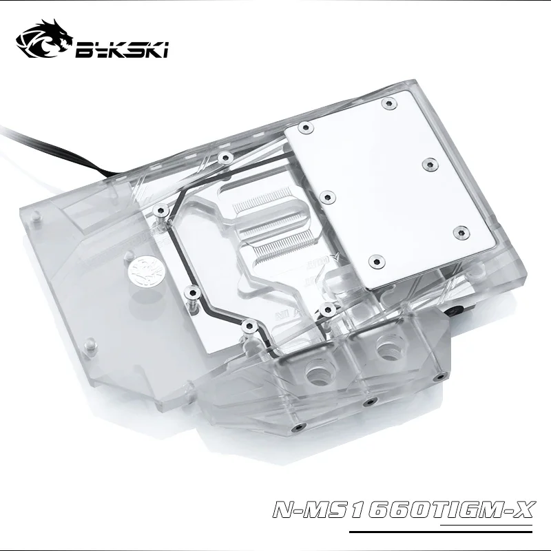 Водяной блок Bykski для MSI GeForce GTX 1660 Ti Gaming X 6G / Медный радиатора с полным покрытием 12 В