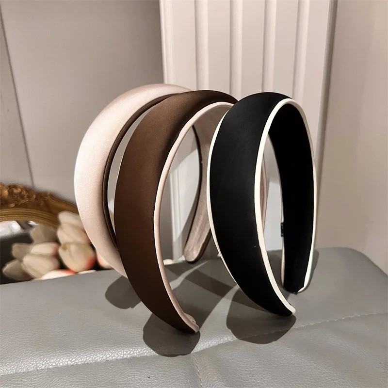 

Sponge Solid Color Headbands For Women Korea Hair Accessories Flower Headband Crown Hairbands Hair Bow Hairband for Girls