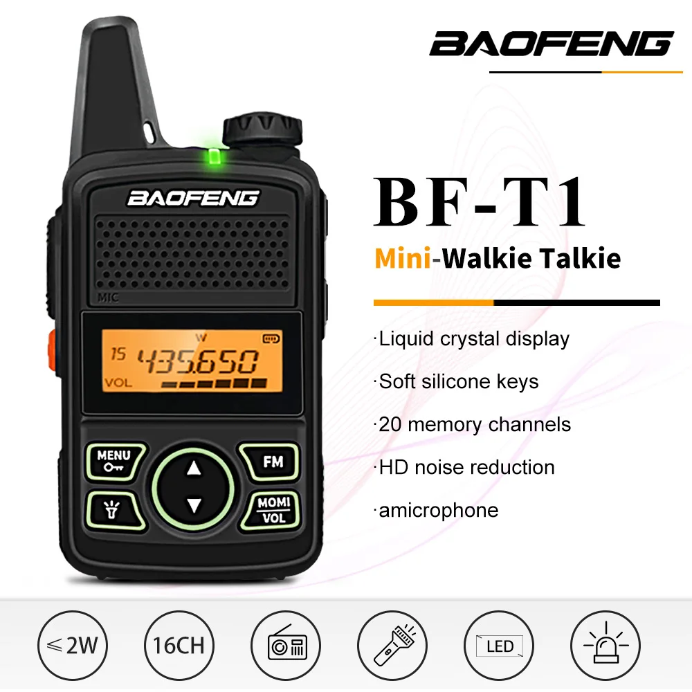

Original BAOFENG BF-T1 Handheld Mini Walkie-talkie UHF MHz FM HF Transceiver Trucker's Portable Two-way Radio Wireless Intercom