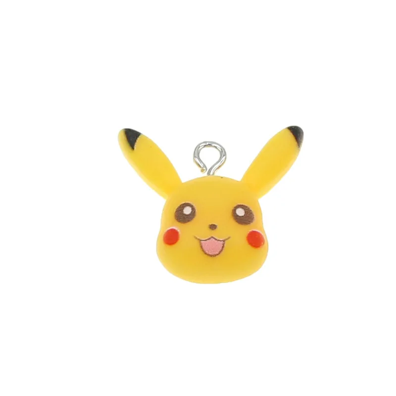 20PCS Pokémon Pikachu Resin Simulation Mini Cartoon Pattern DIY Jewelry Accessories Stud Keychain Pendant Handmade Material