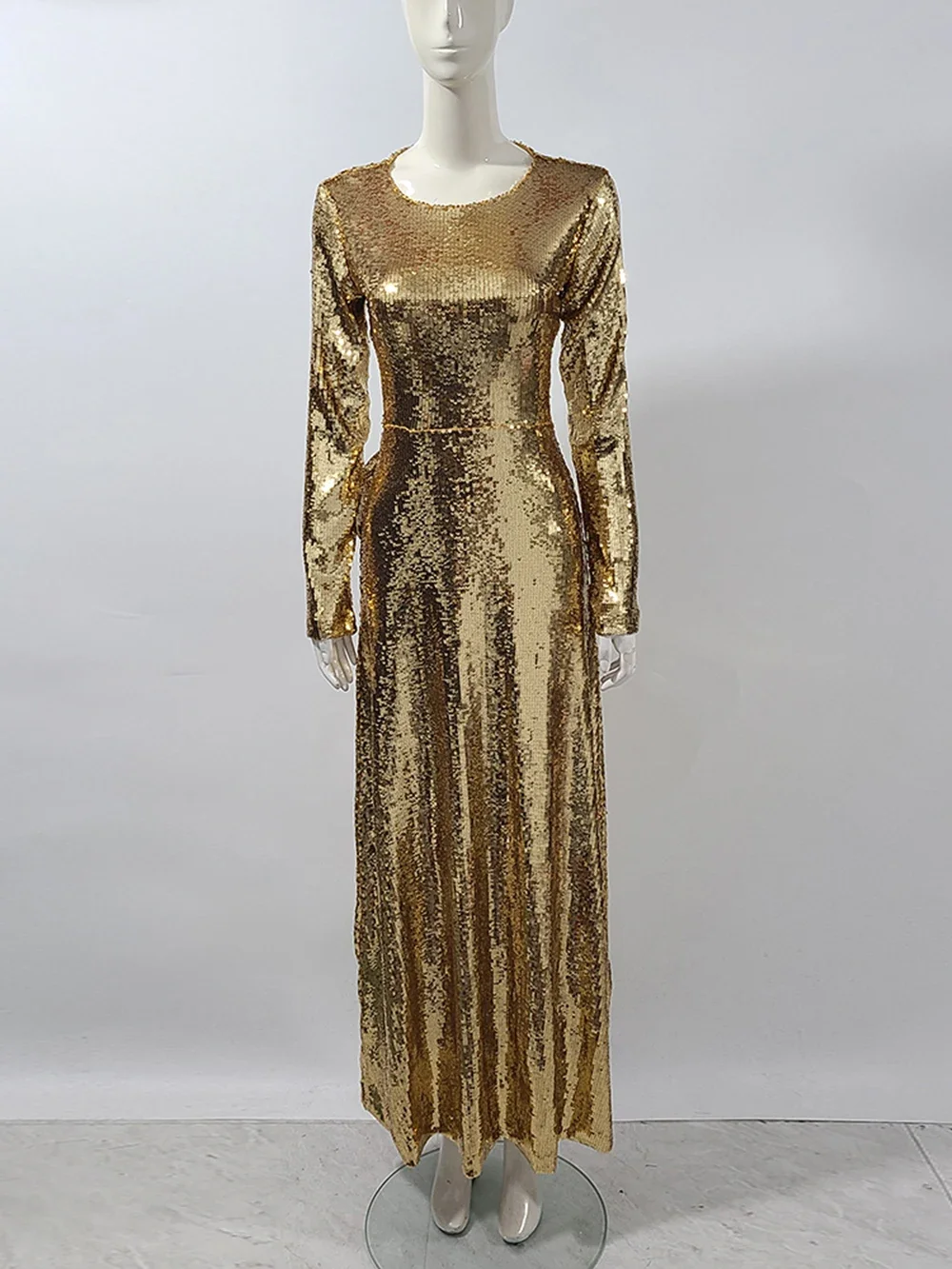 Модное платье-халат с золотыми блестками женское сексуальное тонкое вечернее