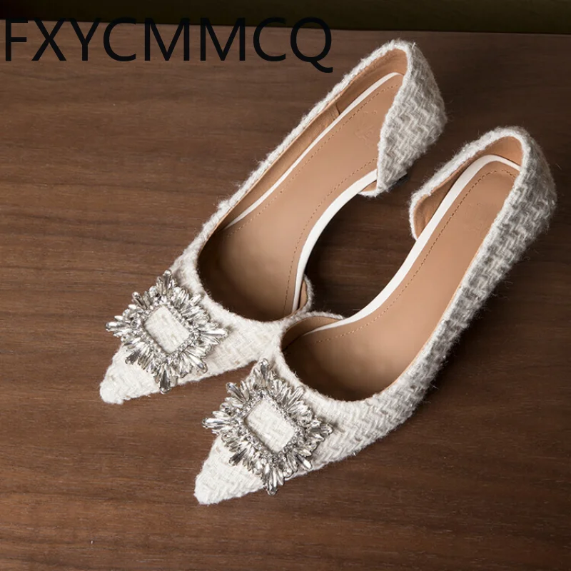 

FXYCMMCQ 2023 новые женские туфли на шпильках из овечьей кожи с отверстиями темпераментные банкетные туфли DAV2468