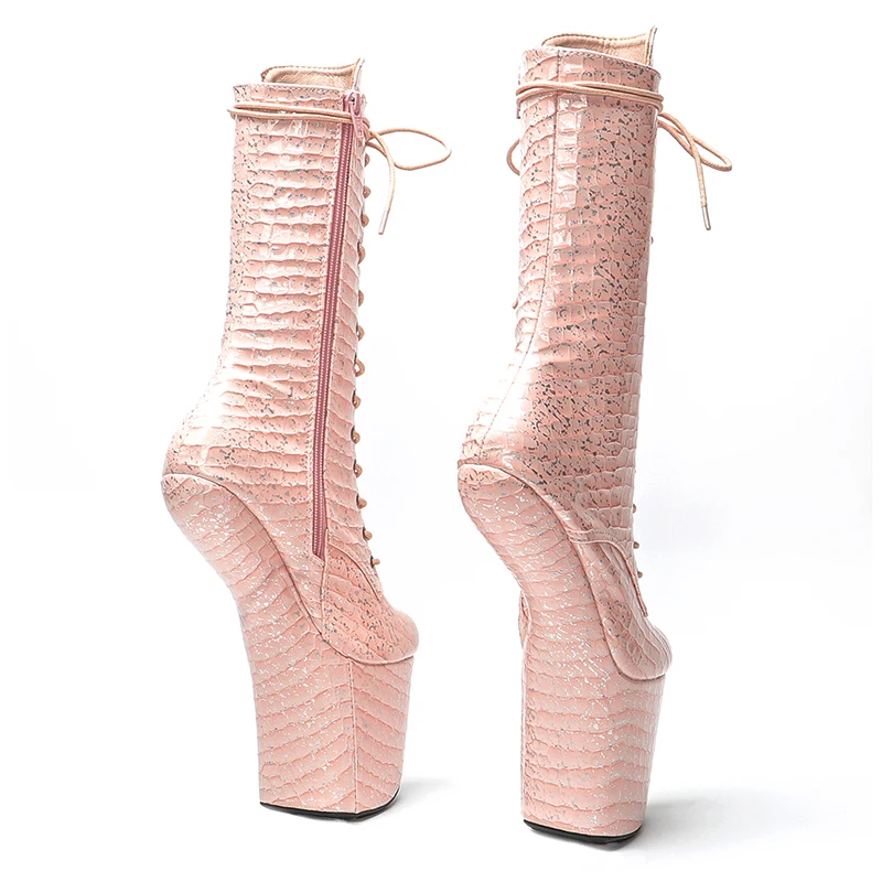 Leecabe PU Upper  Platform  Boots Sexy Exotic heelless pole dance shoes