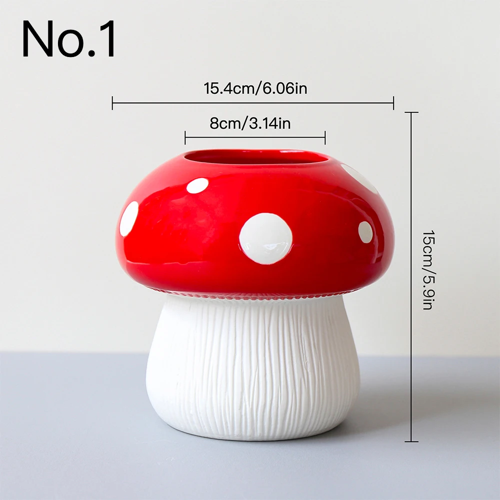 Керамическая ваза с грибами