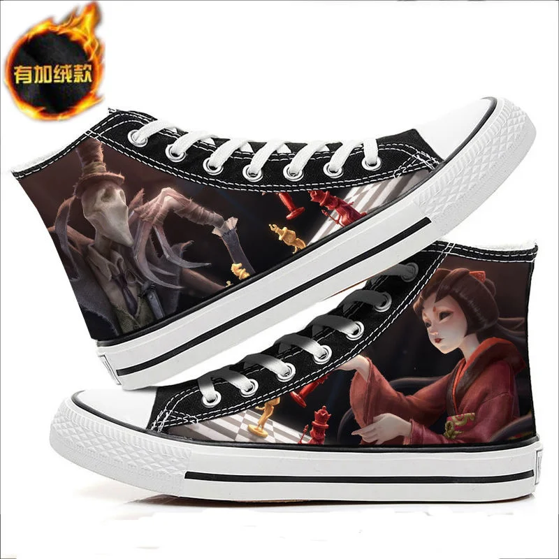 

Plush Thickened Fifth Personality High Top Canvas Shoes Anime Flat Bottom Cotton Shoes Men and Women Students Casual Shoes