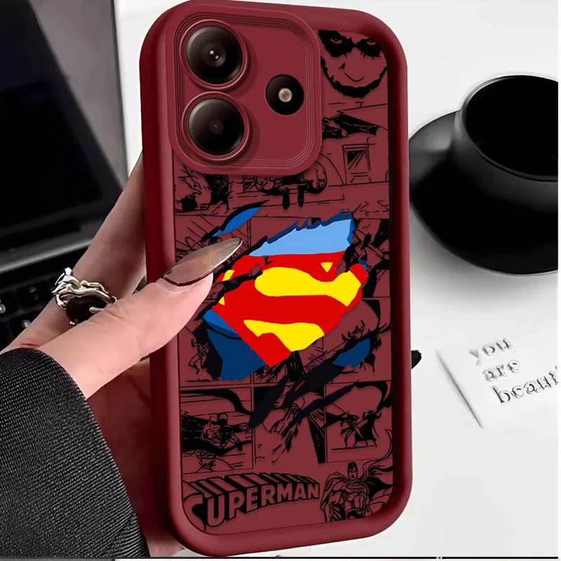 Фото Мягкий чехол B-Batman S-Superman для Xiaomi Redmi Note 14 13 12 11 10 Pro Plus 11S 10S 15 15C 14C 13C 12C 10C A3 A3X 4G 5G №4