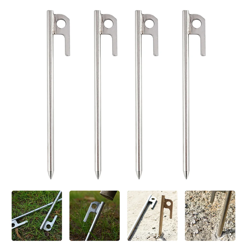 

4pcs Outdoor Durable Steel Tent Pin Nail Peg Floor Pin for Camping Awning Tent