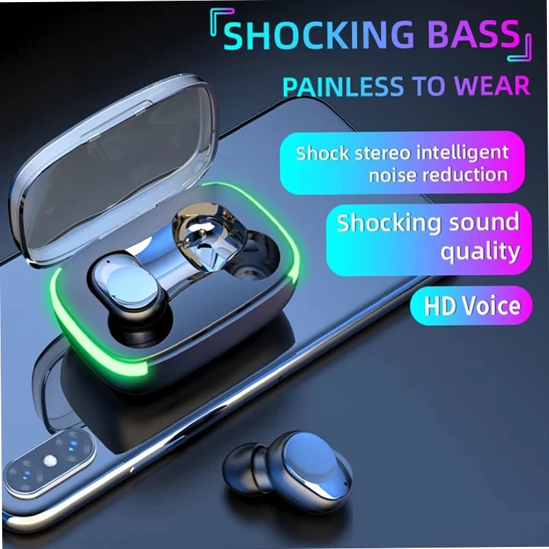 

Y60 Fone Bluetooth Headset Hearing Aid 5.1 TWS Wireless Headset with LED display Stereo Headset touch control noise reduction