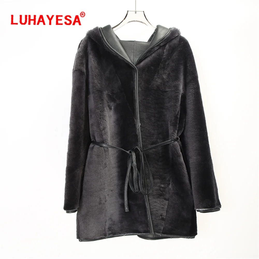 Женская одежда из овечьей овчины с турецкой мериносом 2024 тонкая женская