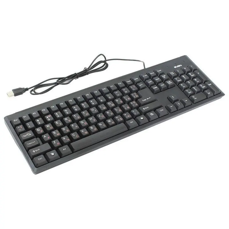 Клавиатура проводная SVEN Standard 303 USB + PS/2 104 клавиши чёрная SV-03100303PU | Электроника