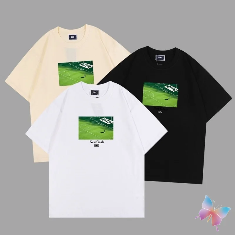 

KITH Tshirt Green Football Field Inspirational Slogan Print Cotton Short Sleeve Tee