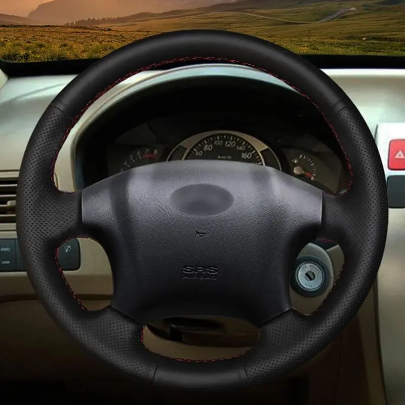 Фото Для Hyundai Tucson 2004 2005 2006 2007 2008 2009 2010 ручная строчка черная искусственная фототкань №2