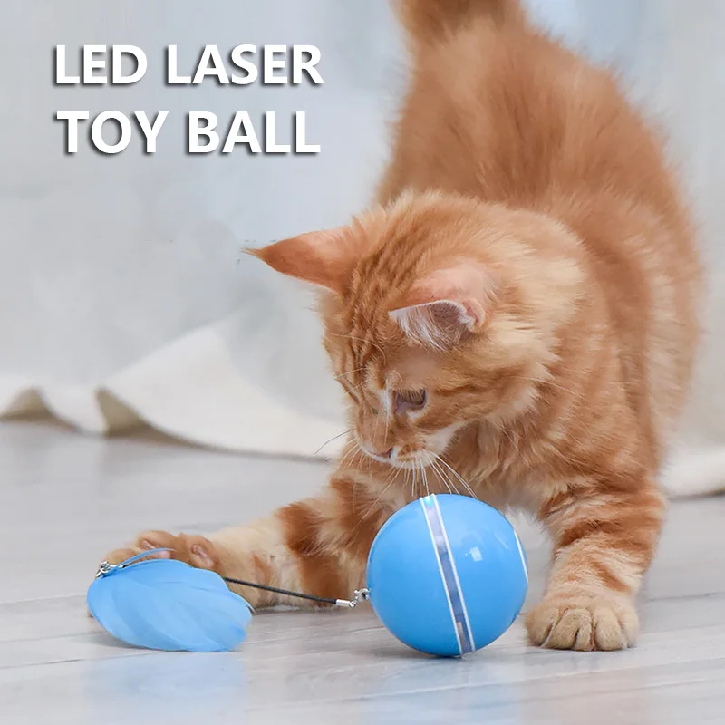 

Interactive Cat Toy Ball LED Laser Automatic Moving Ball Puzzle Toys for Indoor Kittens Smart Anti-Depression Pet Toy Fun Gift