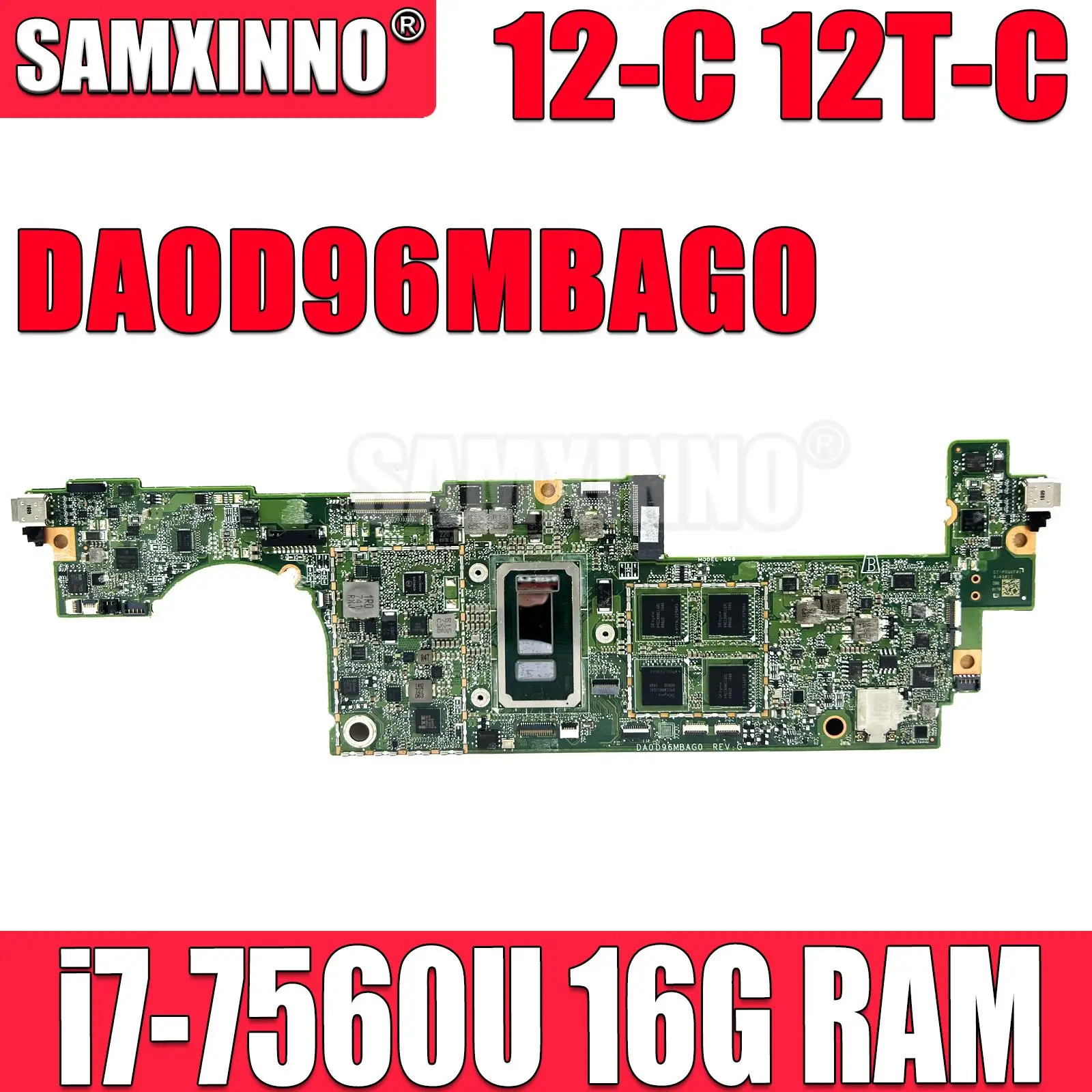 Съемная материнская плата DA0D96MBAG0 для HP Spectre X2, 12-C 12T-C Lapptop с процессором i7-7560U, 16 ГБ ОЗУ, 920544-601, 920545-601
