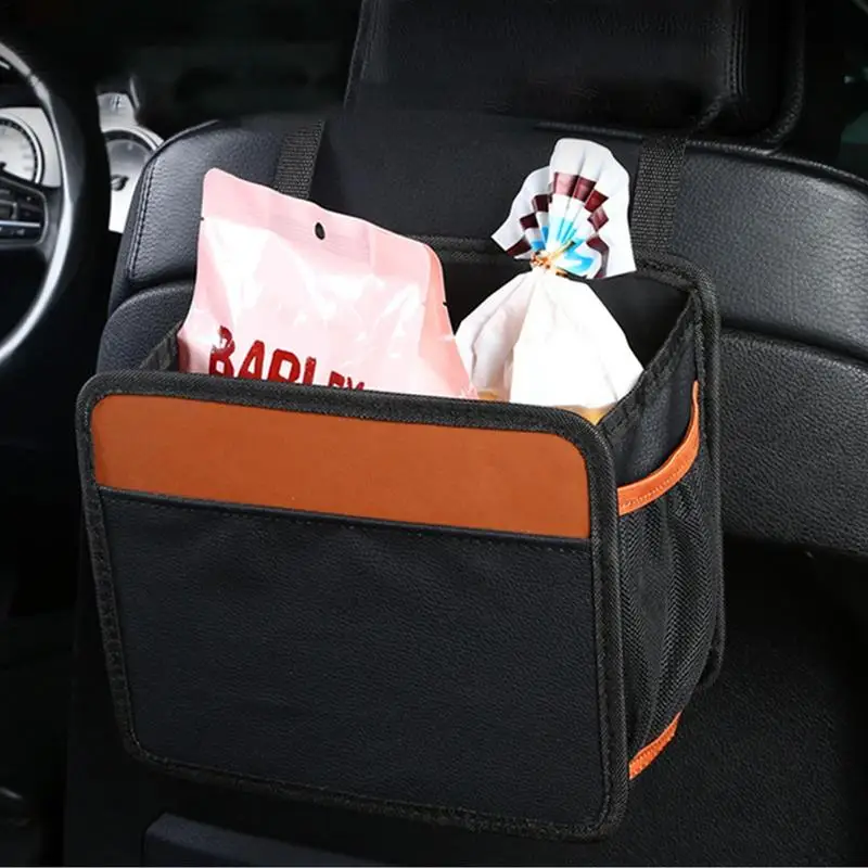 

Car Trash Can Hanging Garbage Bin Foldable Car Garbage Can Rubbish Waste Bin Auto Organizer Interior Trash Bag Car Garbage Bag