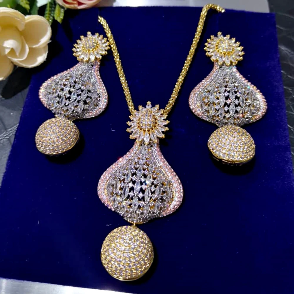 

GODKI Big Fashion Luxury Round Flower Statement Jewelry Set For Women Wedding Party Full Zircon Dubai Bridal jewelry Set 2022