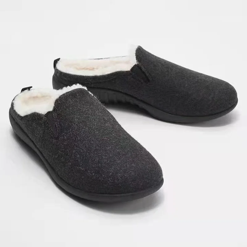 

Fashion new couple home shoes simple and versatile low-top warm bag with cotton slippers men boots men shoes