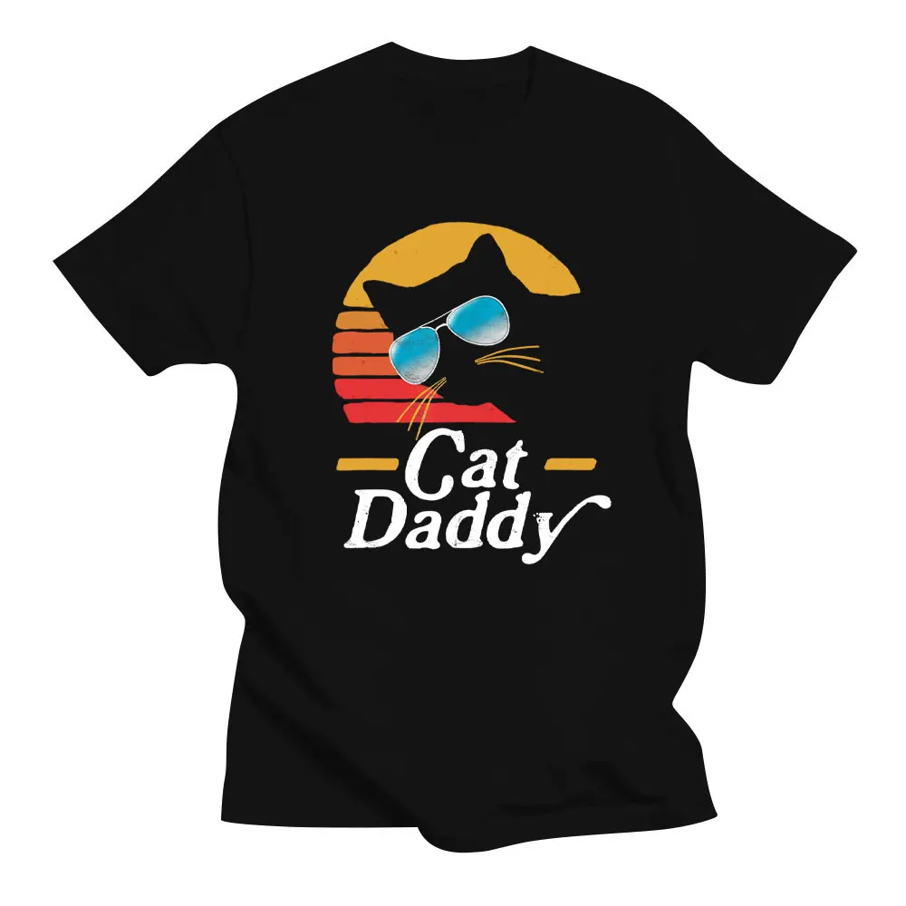 

Новинка 2023, летняя свободная футболка из чистого хлопка, высококачественная повседневная одежда, мужская и женская футболка с принтом кошек, мам и пап