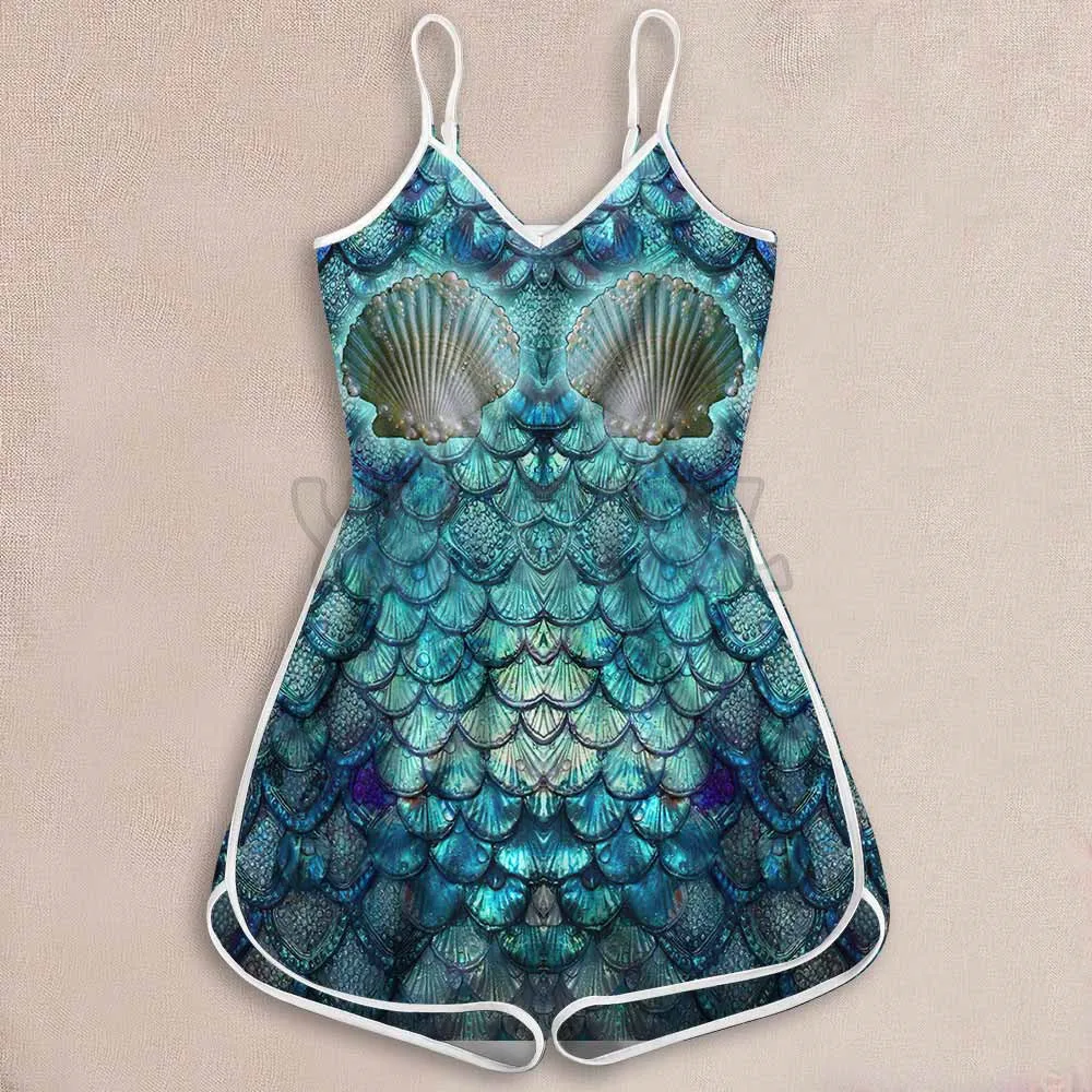 Salty Lil Beach - Mermaid Rompers For Women 3D All Over Printed Rompers Summer Women's Bohemia Clothes