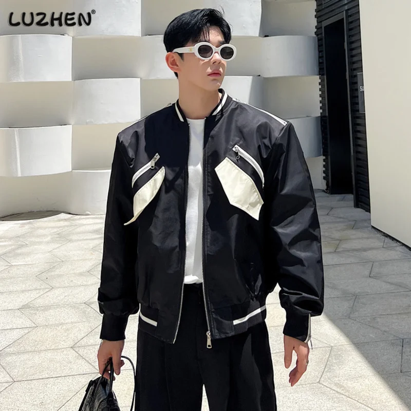 

LUZHEN Korean Style Autumn Baseball Clothing Trend Men's Loose Jacket Top Fashion Round Collar Versatile Casual Outerwear 36ff61