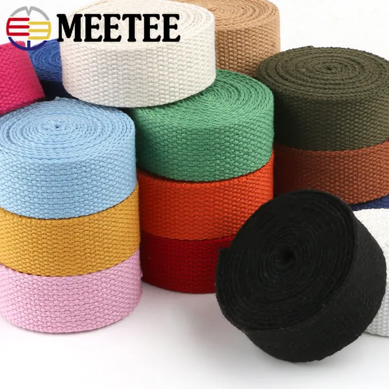 

5Meter 20/25/32/38/50mm 1.5mm Thick Canva Polyester Cotton Webbings Backpack Webbing Tapes DIY Clothes Sewing Ribbon Accessories