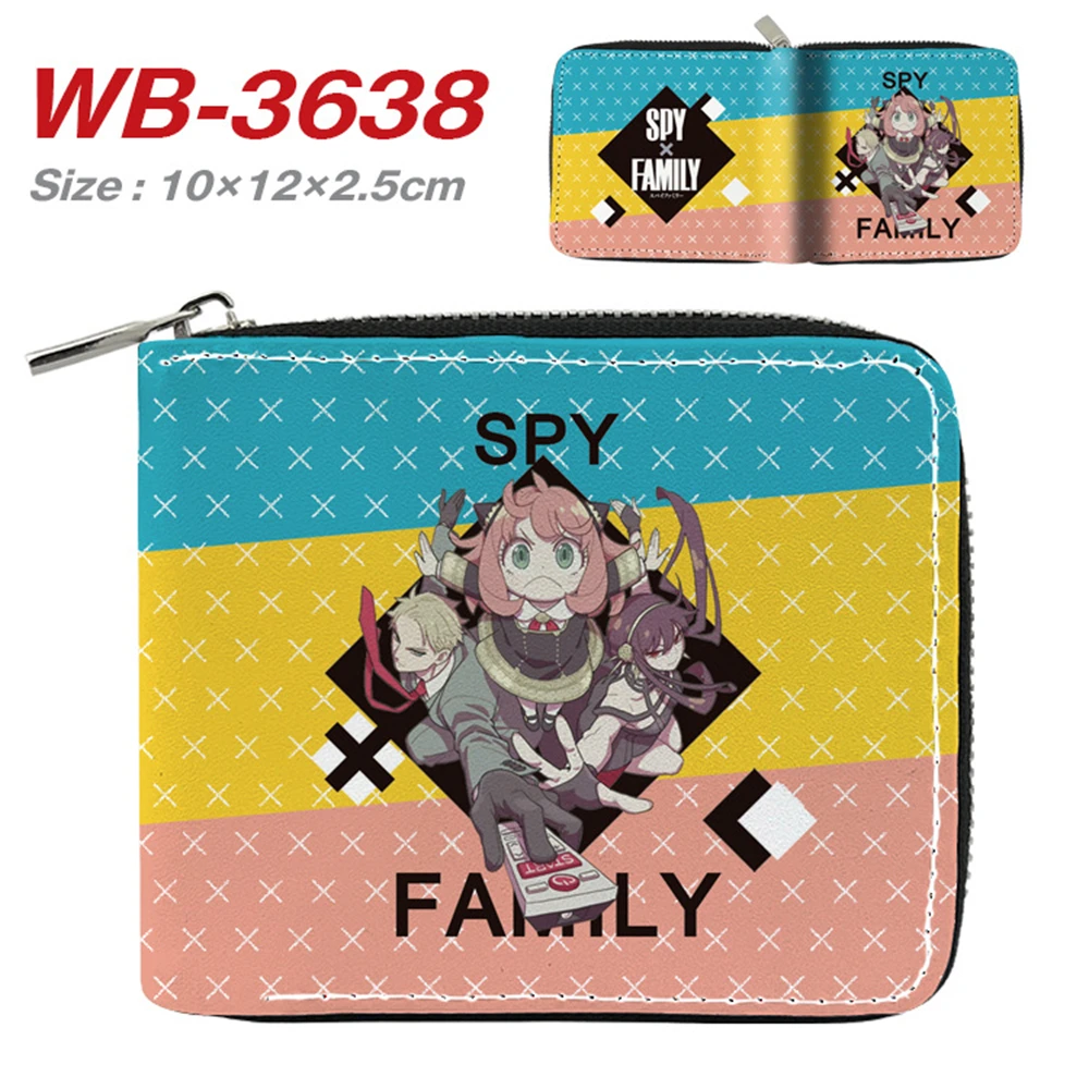 

Anime SPY×FAMILY PU Print Wallet Boys Girls Purse Cartoon Wallets Short Zipper Coin Bag Student Pocket Card Photo Holder Gifts