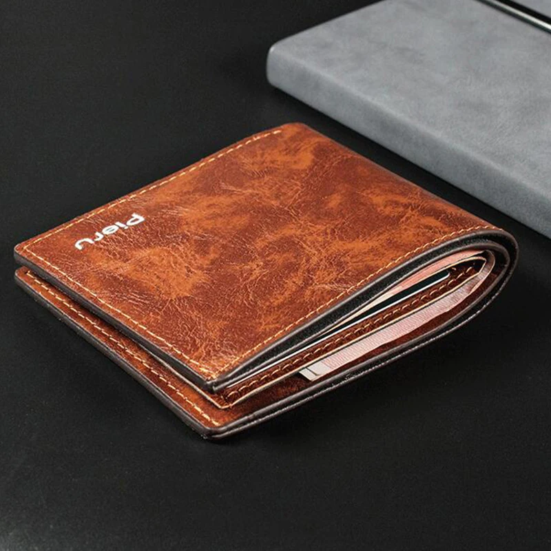 

6 Slots Card Men Wallet Mini Slim Wallet With Coin Pockets Black Brown Coffee Money Purse Coin Purse Ticket Clip New Card Holder