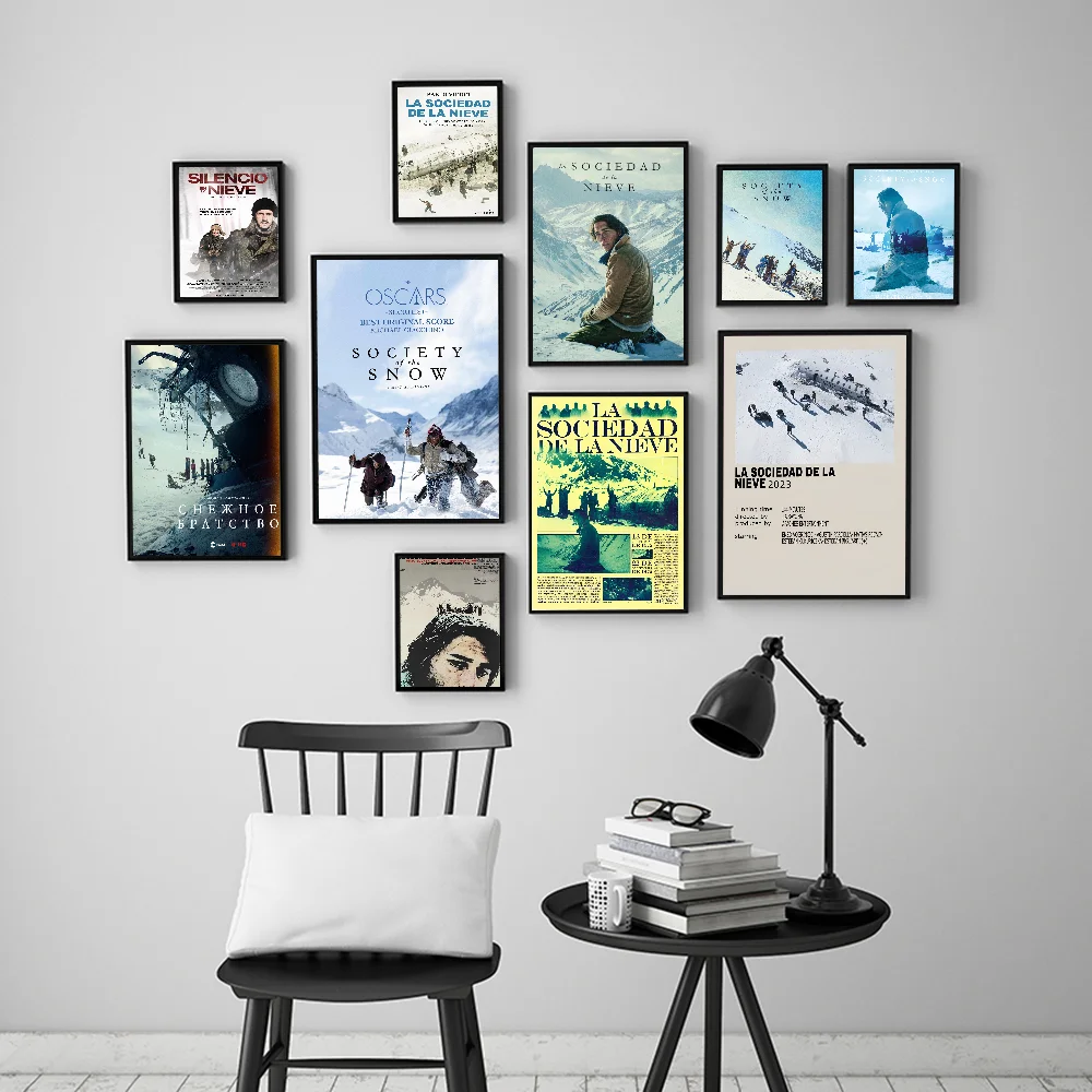 Movie La Sociedad De Nieve Self-adhesive Art Poster Retro Kraft Paper Sticker DIY Room Bar Cafe Vintage Decorative Painting