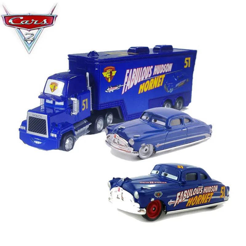 Cars 2 Doc Hudson And Blue Mack Truck 1:55 Scale Diecast Metal Alloy Collection Cars For Children
