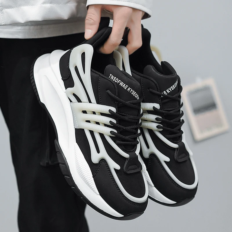 Punk Sneakers Men 2023 Trend Casual Shoes For Men Chunky Walking Sneakers Men New Basketball Sport Running Sneakers Shoes Male