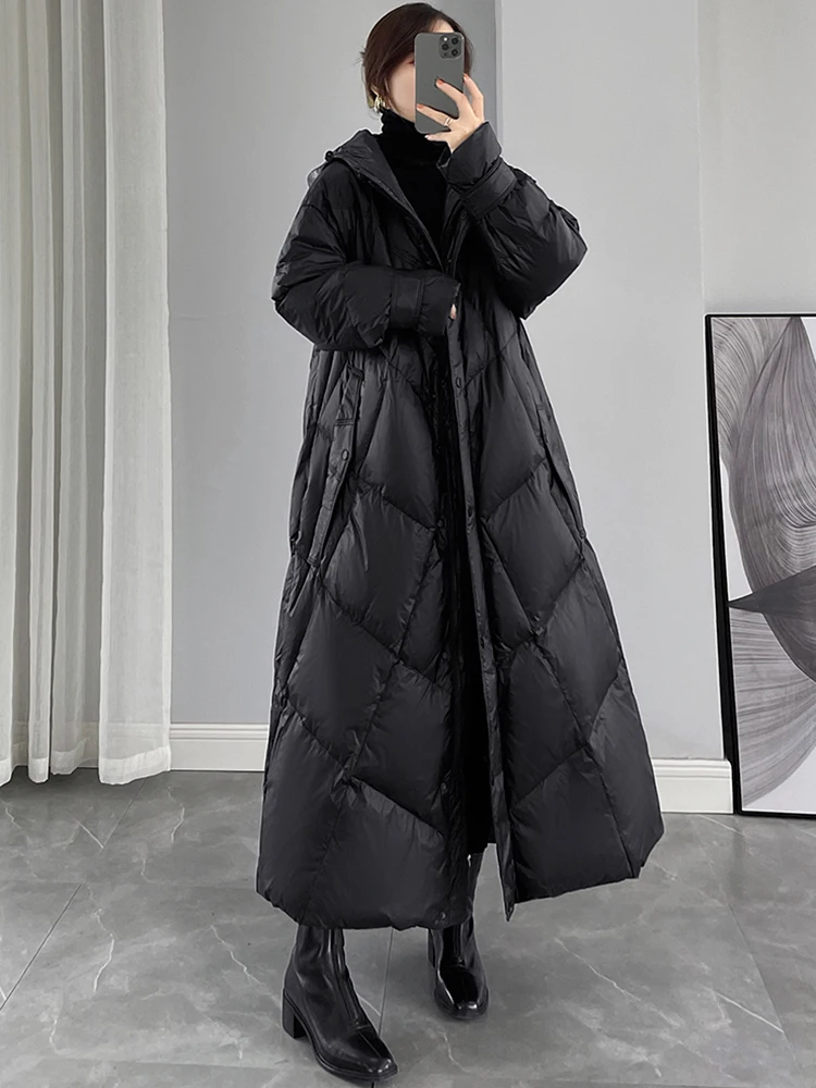 Новинка 2024 зимняя удлиненная пуховая куртка одежда с хлопковой подкладкой