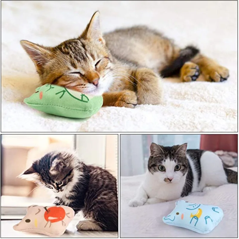 

Catnip Toy Cats Products For Pets Cat Toys For Kitten Teeth Grinding Cat Plush Thumb Pillow Bite Chewing Mint Pet Accessories