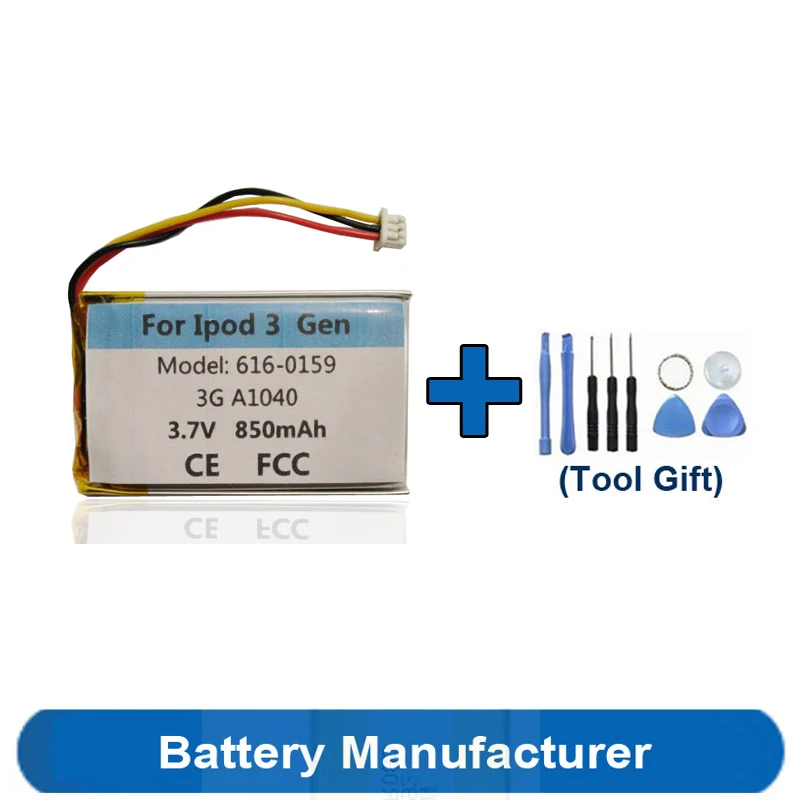 

Toolsets Gift+850mah 616-0159 Battery For Ipod 3 3G 3rd 3Gen Generation A1040 Batterie Batteria Accumulator AKKU