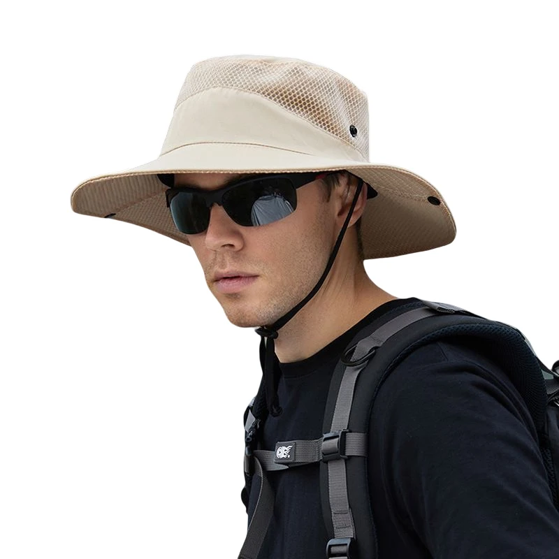 

Шляпа для рыбалки с защитой от солнца, летние дышащие кепки для кемпинга и пешего туризма, шляпа от солнца с защитой от УФ-лучей, кепки для альпинизма, Мужская Панама