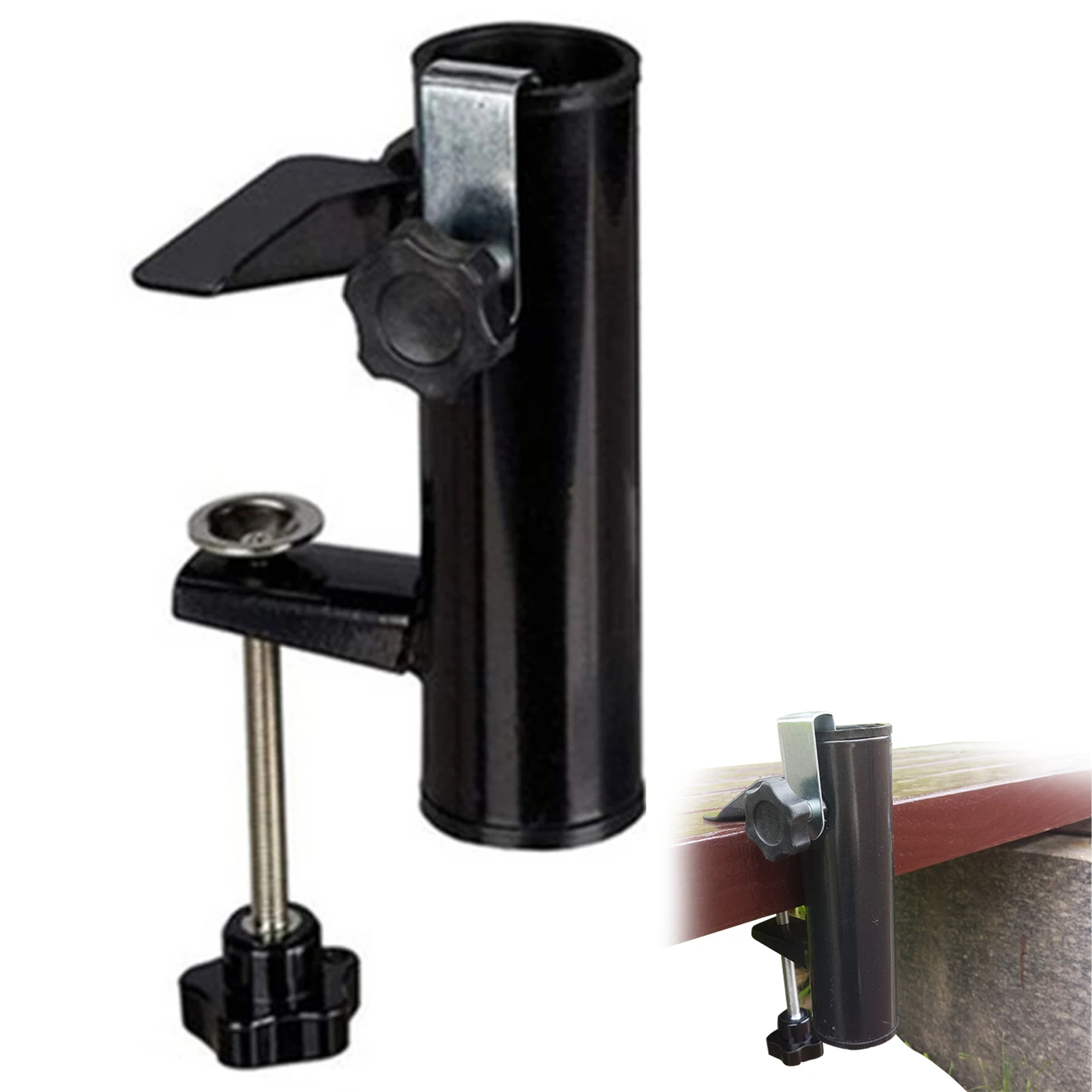 

Держатель зонта для внутреннего дворика, фотомагнитные зажимы для балкона, стола, лодки, задних ворот, компактная подставка для зонта