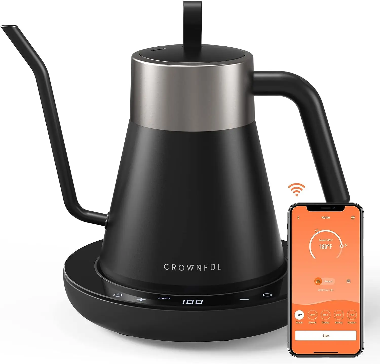 

Gooseneck Kettle with Variable Temperature Control, Pour Over Coffee Kettle and Tea Kettle, Alexa Control, 1200W Quick Heating,