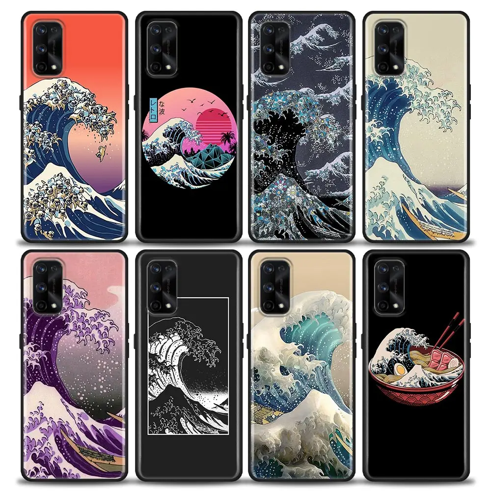 

The Big Wave of kanagawae Phone Case for Realme 5 6 7 X7 X50 5G Pro Case Ultra 7i C3 C11 C15 XT Soft Silicone Cover
