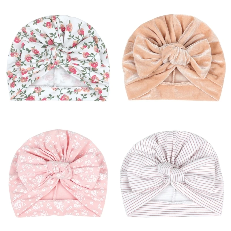 

Soft Turban Hat with Big Bow Cap Beanies Bonnets Headwraps Hair Accessories for Babies Girls Boys Infants Toddlers DropShipping