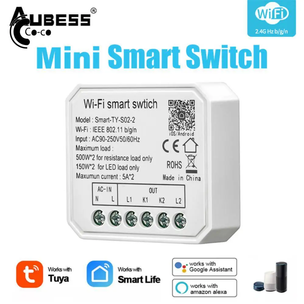 

Wireless Breaker Tuya Sanrt Smart Life Smart Light Switch Mini Switch Module Remote Control Smart Home Wifi
