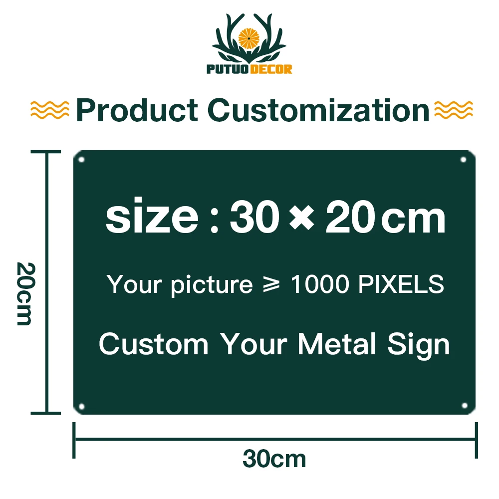 

Putuo Decor Custom Tin Sign Plaque Metal Vintage Personalized License Plate Home Room House Wall Art Posters